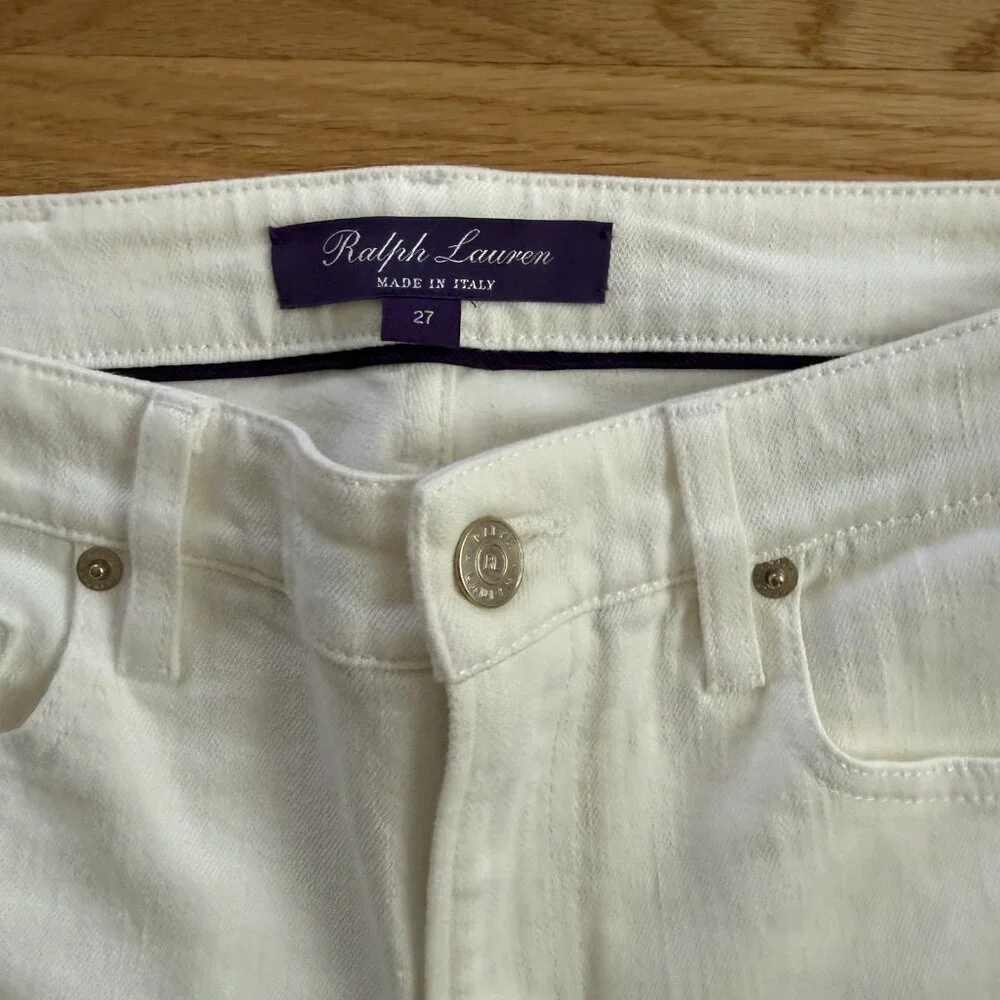 Ralph Lauren Purple Label Slim Fit 105 White Jeans - Picture 9 of 11